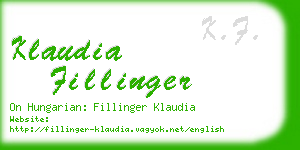 klaudia fillinger business card